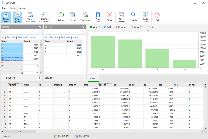 Download free fast CSV file viewer